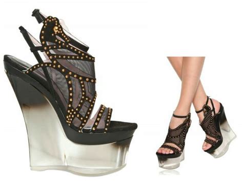 versace perspex lace wedges 2012|Versace Wedges .